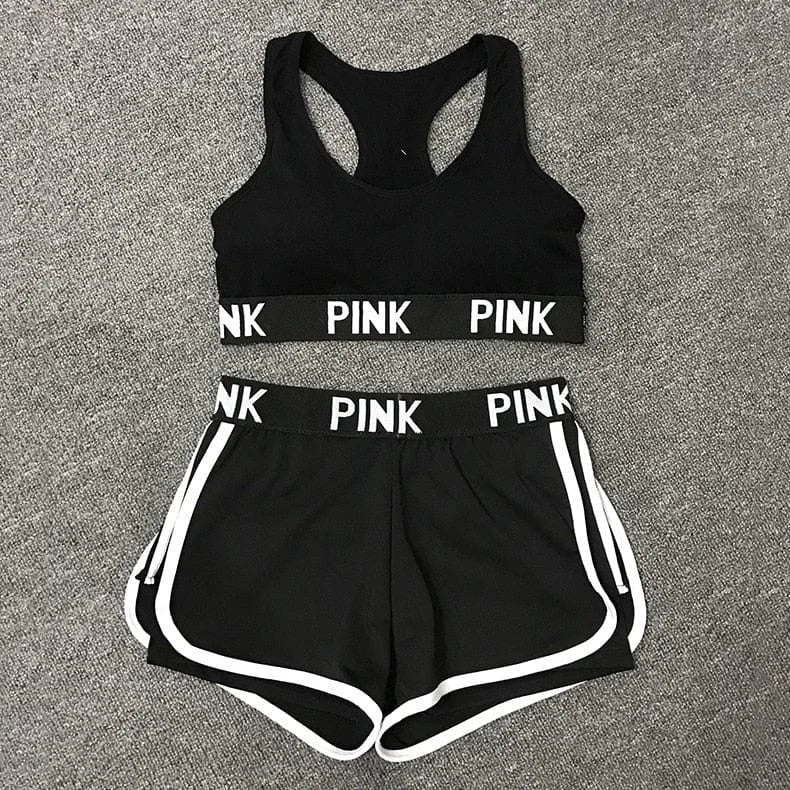 Set sportivo pink - nero / m