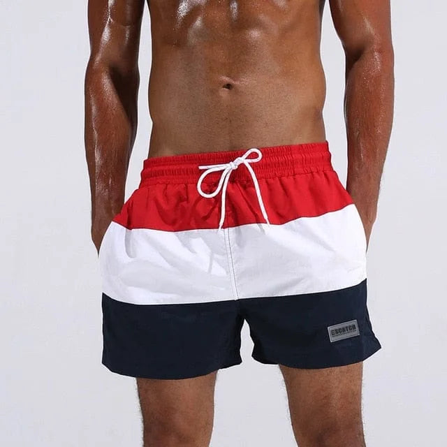 Shorts da bagno uomo a righe larghe - rosso / s