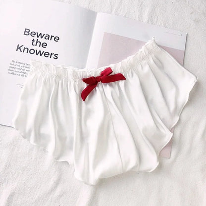 Shorts da notte corti con fiocco - bianco / s