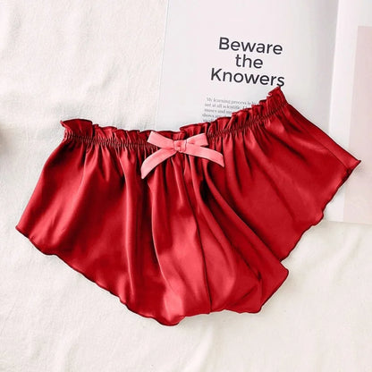 Shorts da notte corti con fiocco - rosso / s