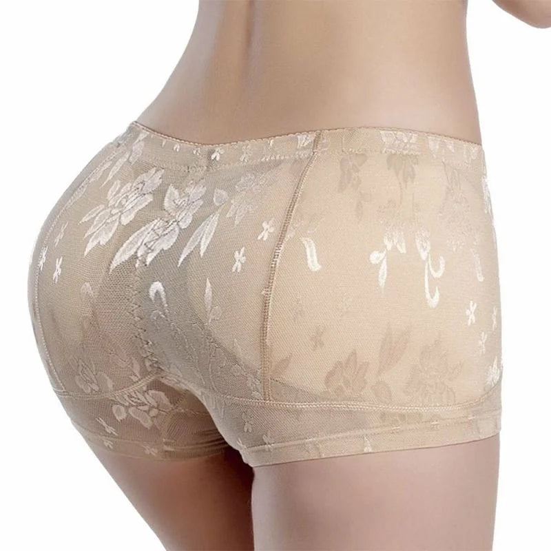 Shorts in pizzo con effetto push-up sui glutei e sui fianchi - beige / xs