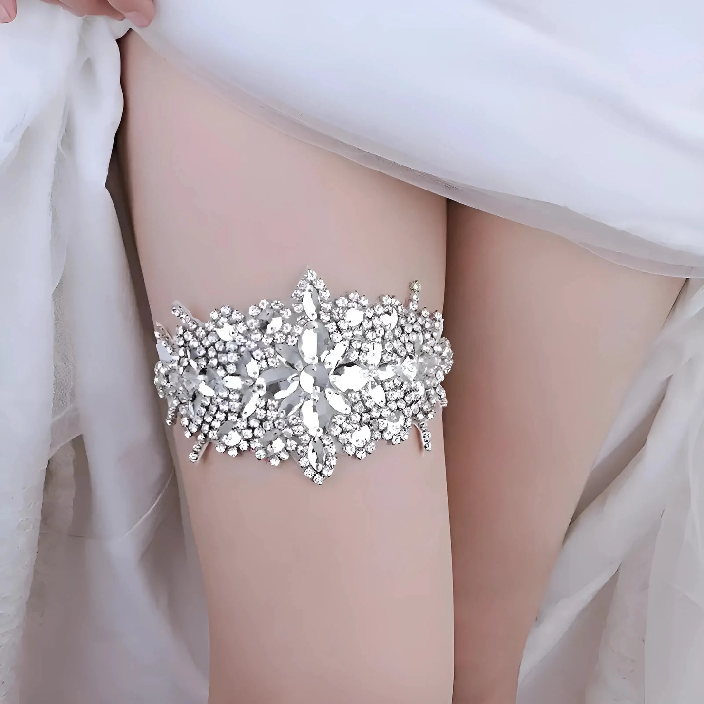 Argento Garter da Sposa Elegante