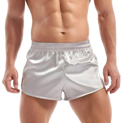 Argento Pantaloni Boxer da Uomo in Satin