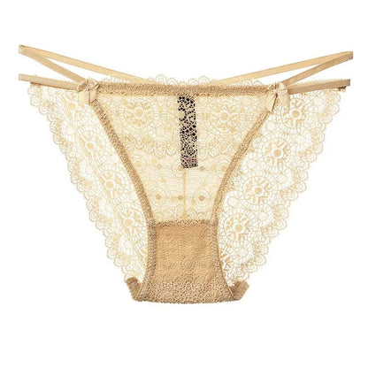 Slip in pizzo con cinghie - beige / s