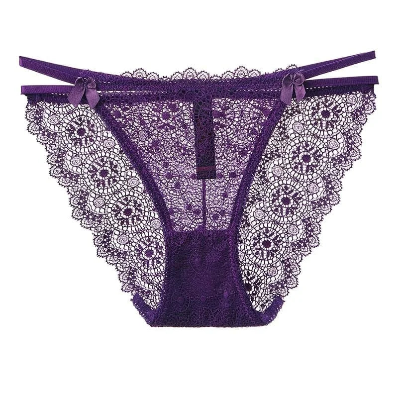 Slip in pizzo con cinghie - viola / s