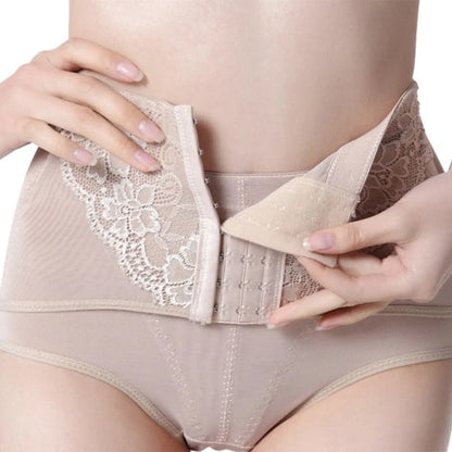 Slip modellante con gancetti e pannello in rete - beige / s