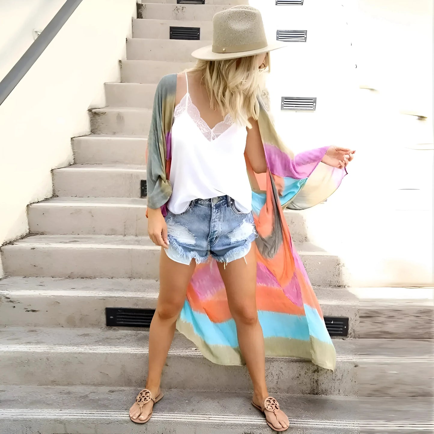  Kimono da Spiaggia a Righe