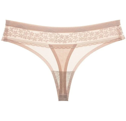 Tanga in pizzo delicato - beige / s