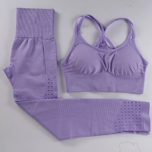 Top sportivo a maniche lunghe con rete decorativa - viola / s