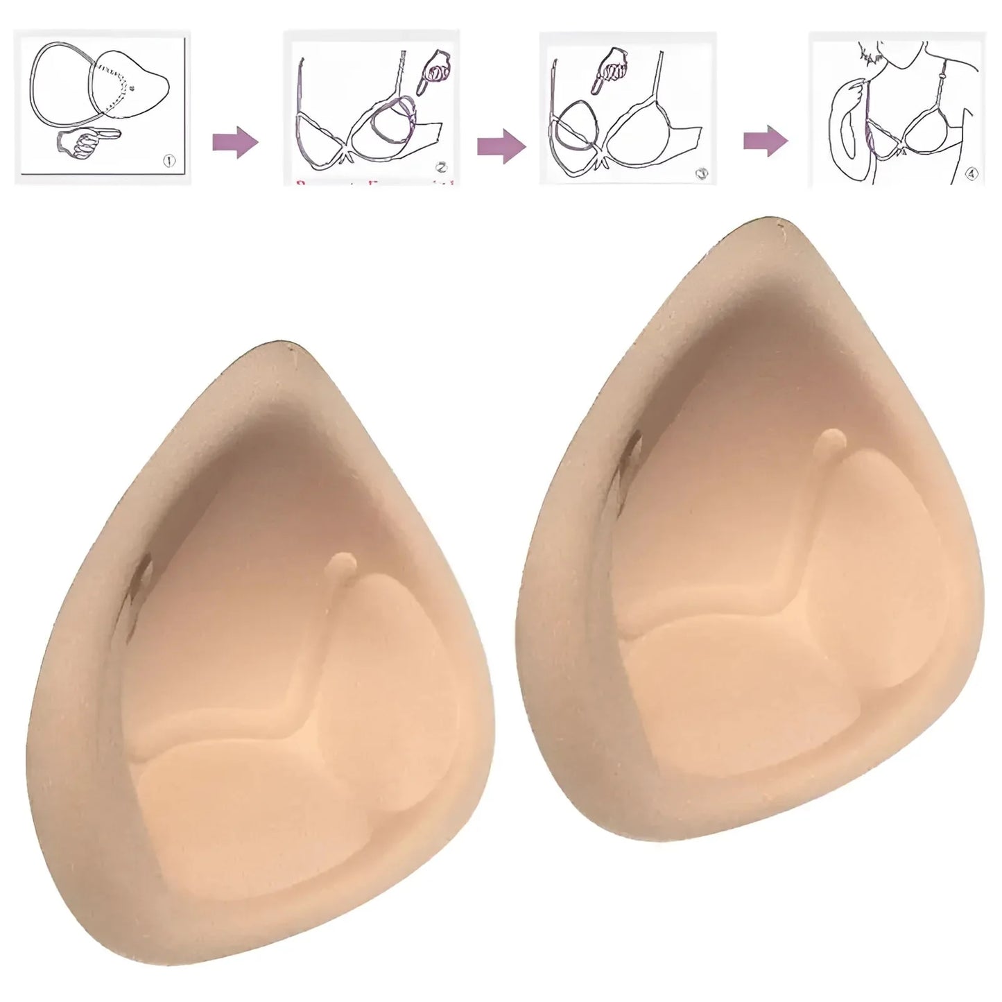  Inserti per reggiseno in tessuto a triangolo