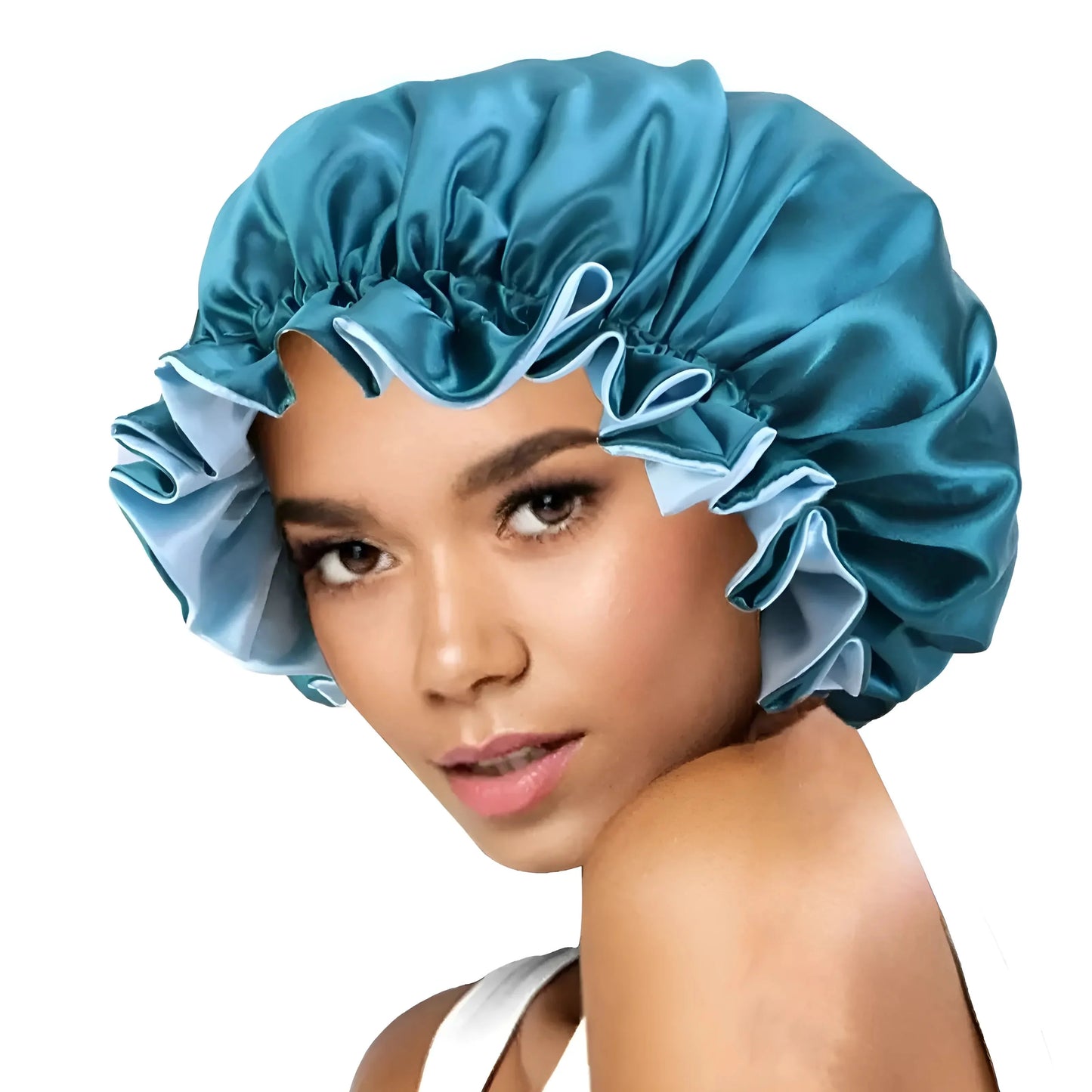 Turchese Cappello da Notte in Satin - Fascia per Capelli in Satin Regolabile