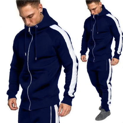 Tuta da ginnastica uomo con cappuccio - blu navy / s