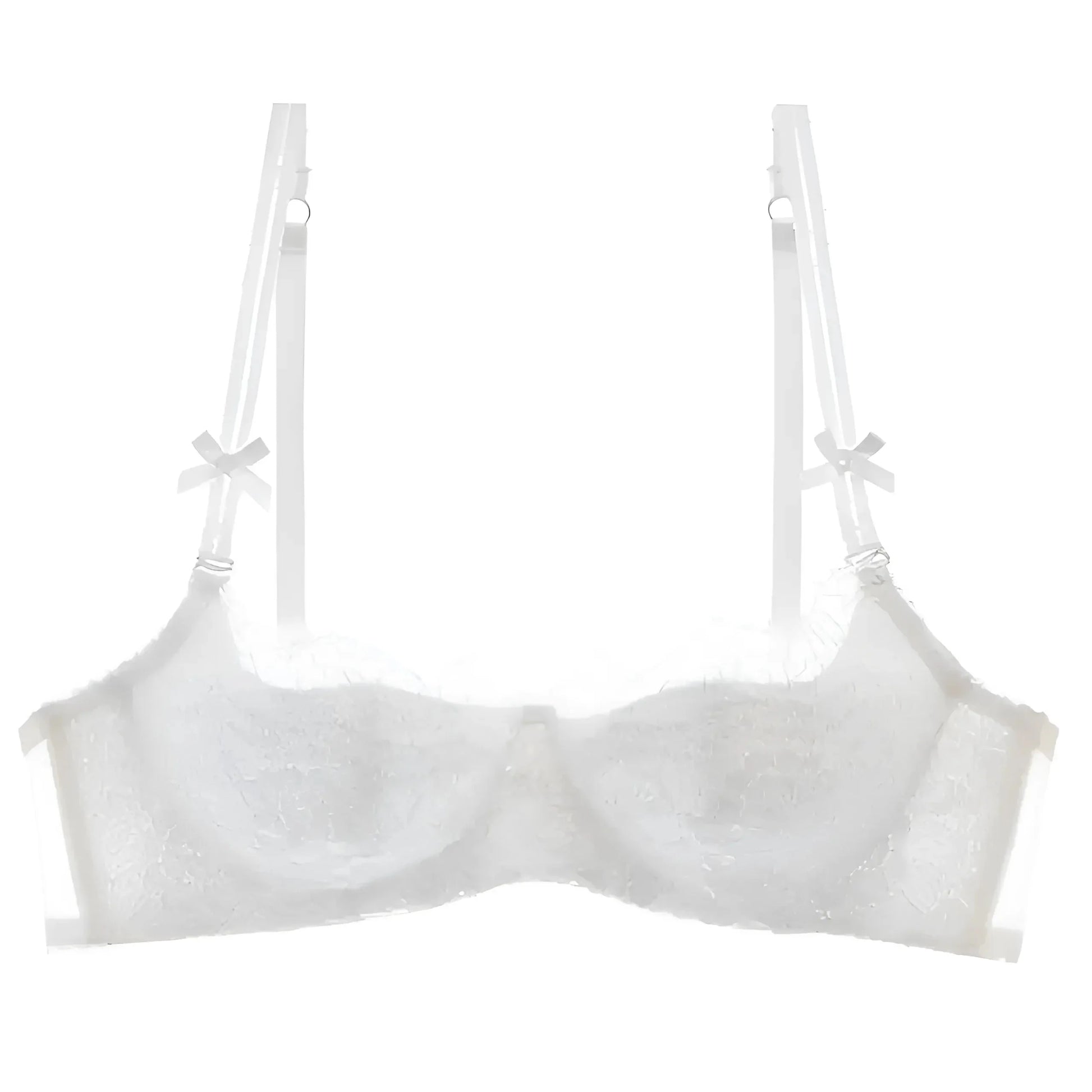 Bianco Reggiseno in pizzo con fiocchi