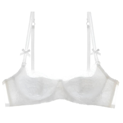 Bianco Reggiseno in pizzo con fiocchi