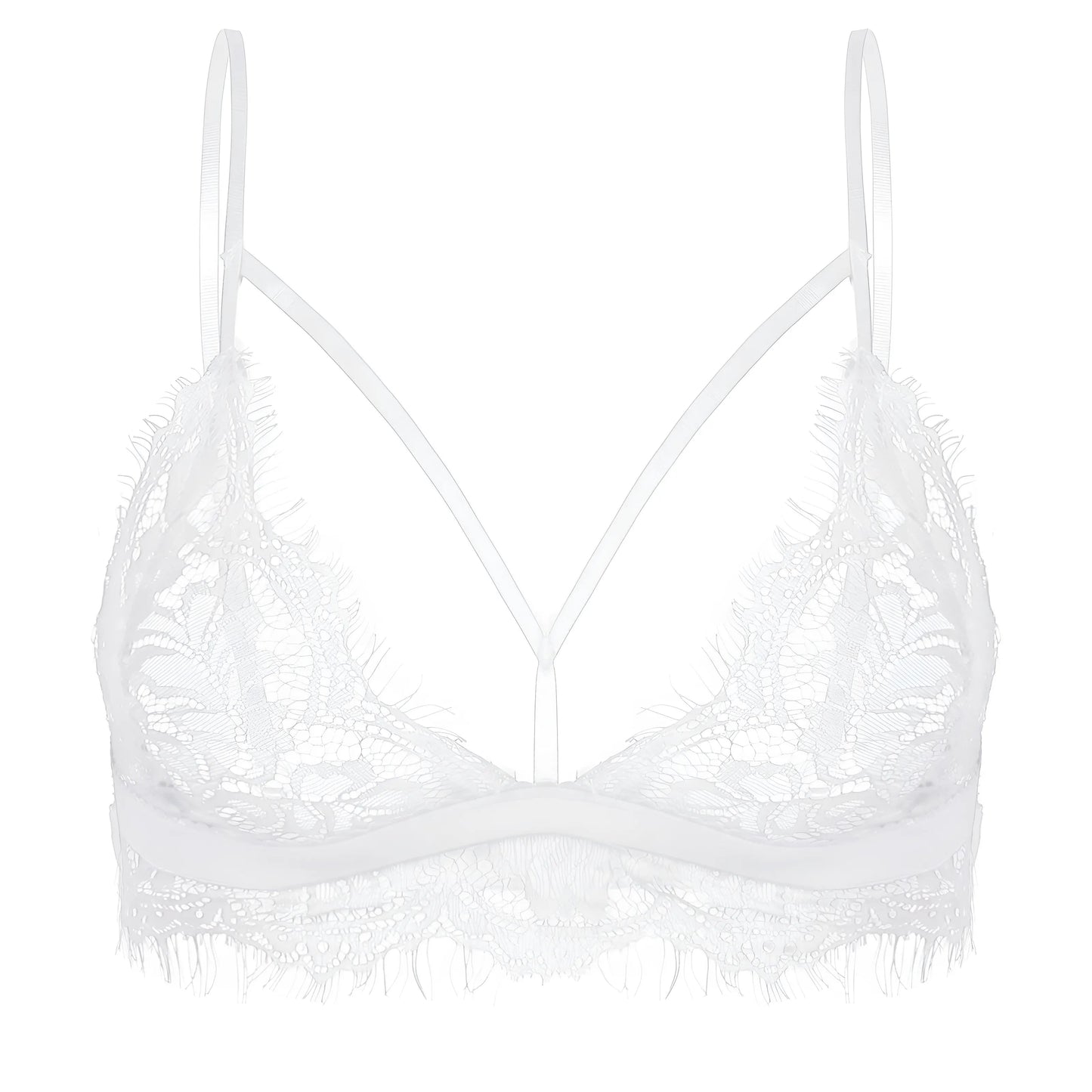 Bianco Reggiseno in pizzo con spalline