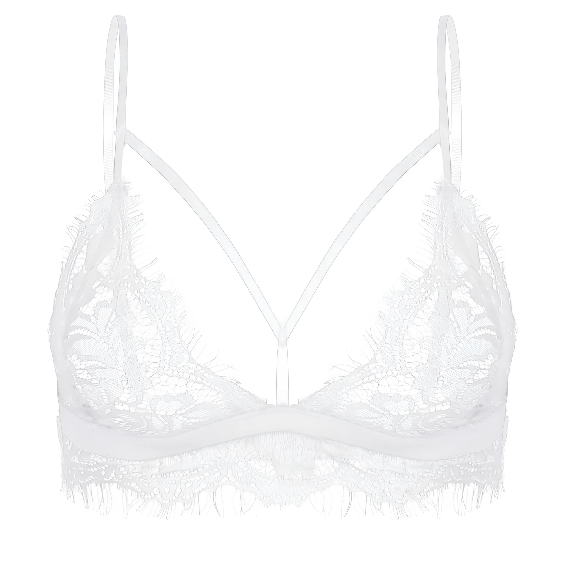 Bianco Reggiseno in pizzo con spalline