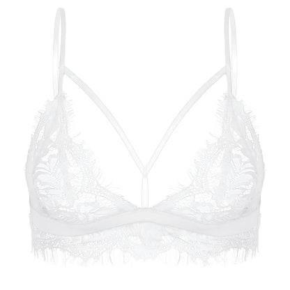 Bianco Reggiseno in pizzo con spalline