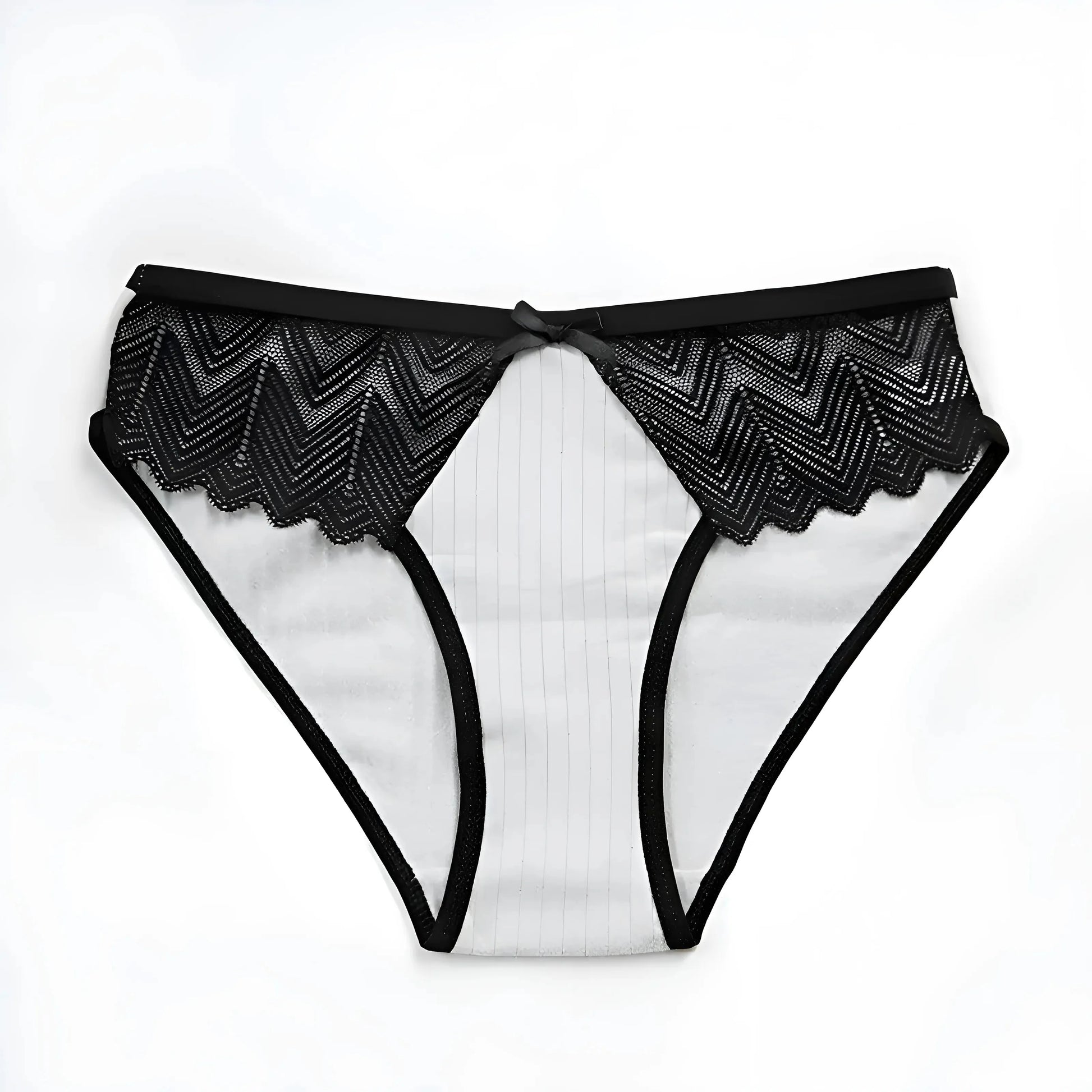 Bianco Collant con bordo in pizzo