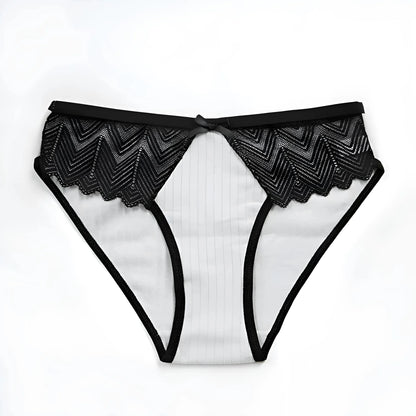Bianco Collant con bordo in pizzo