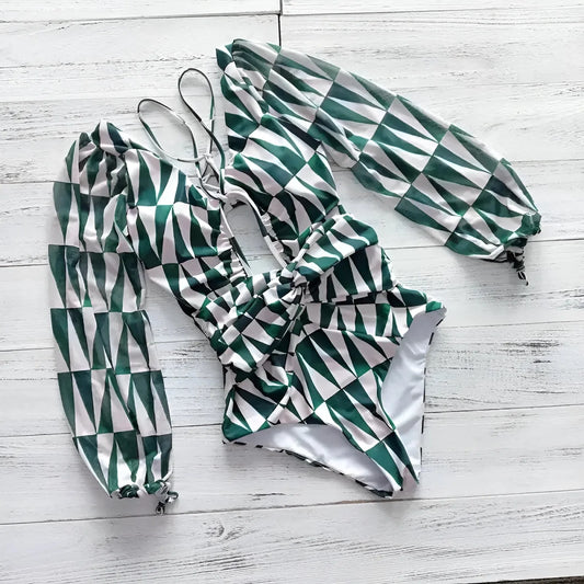 Bianco Costume intero a maniche lunghe