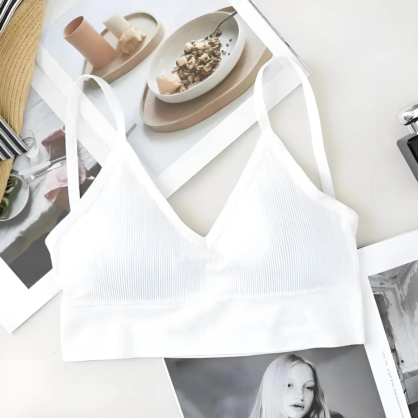 Bianco Reggiseno a schiena bassa