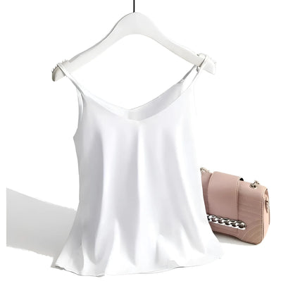 Bianco Camisola in seta satinata da donna