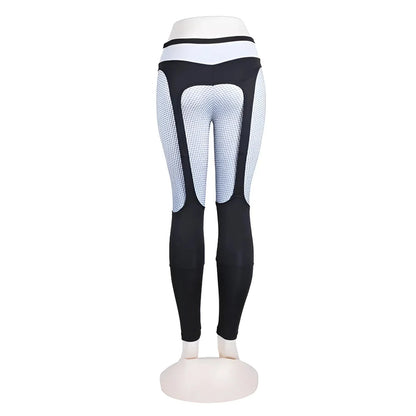 Bianco Leggings Sportivi con Strisce