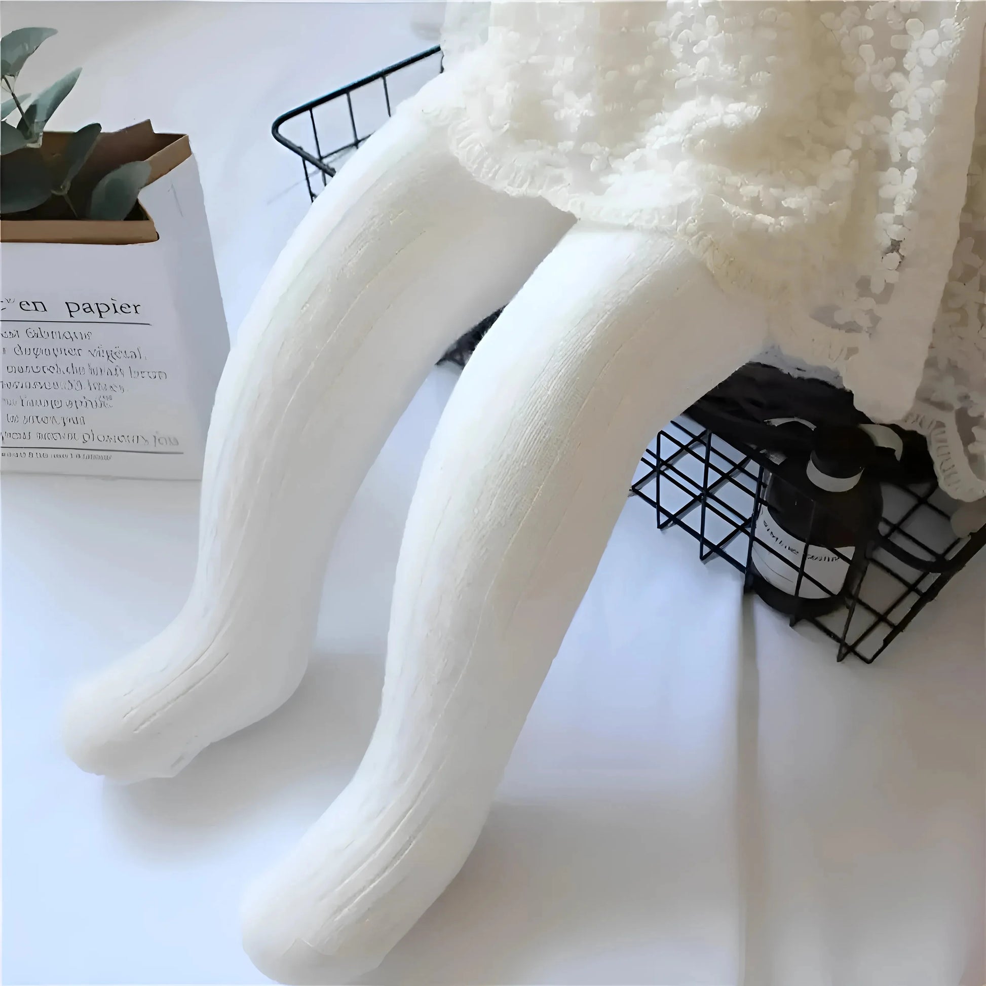 Bianco Collant a righe per bambini
