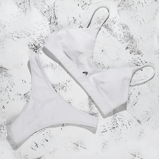 Bianco Costume da bagno a due pezzi con motivo