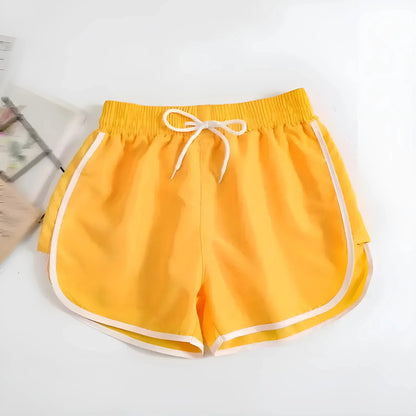 Giallo Pantaloni Corti Sportivi Classici