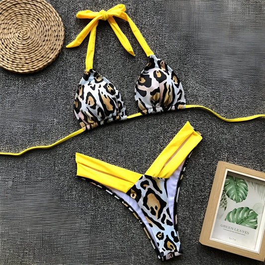 Giallo Costume da bagno due pezzi neon