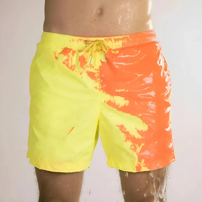 Giallo-Arancione Pantaloni da bagno da uomo che cambiano colore