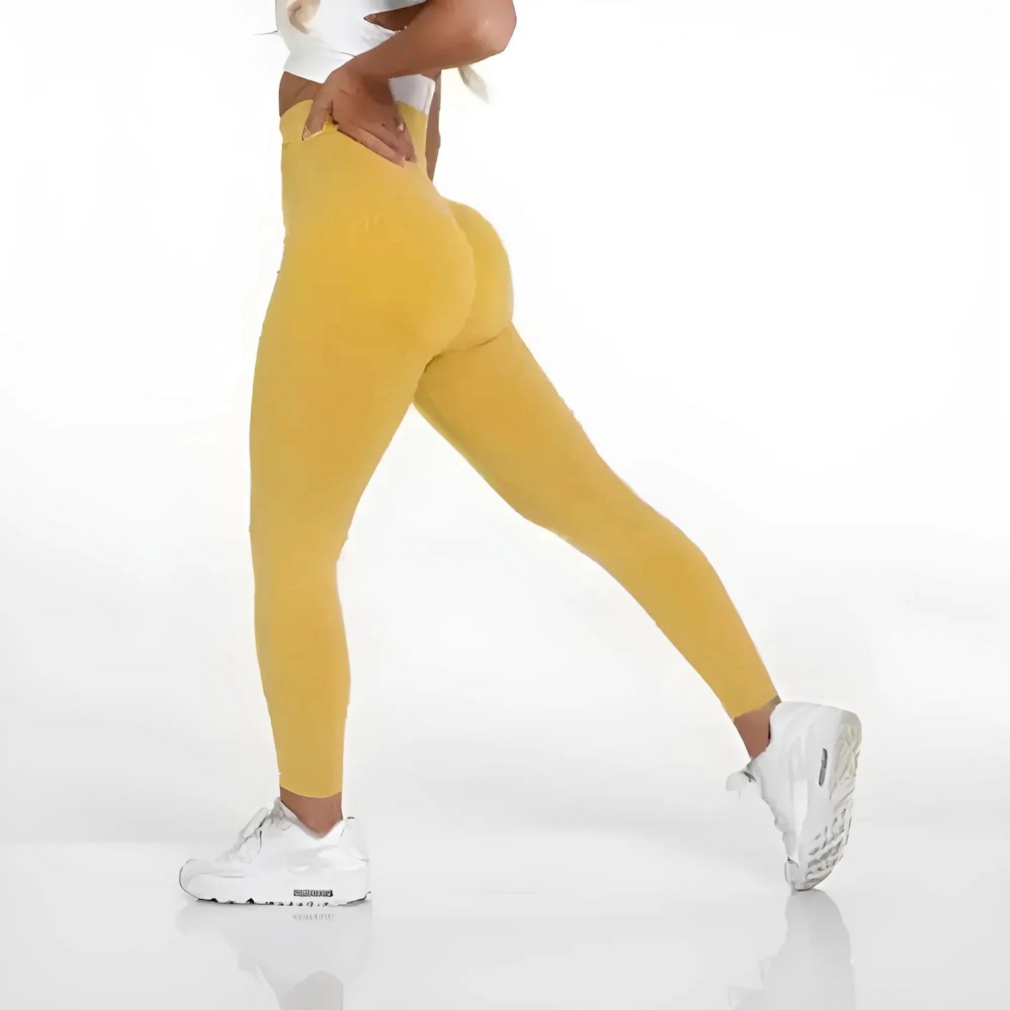 Giallo Leggings Sportivi Effetto Push-Up