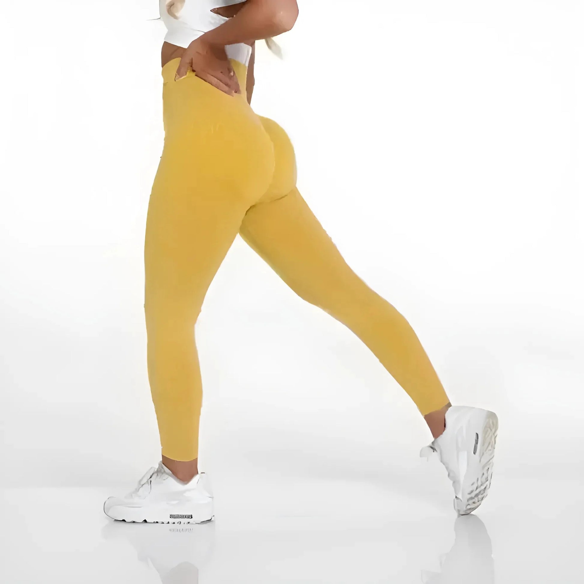 Giallo Leggings Sportivi Effetto Push-Up