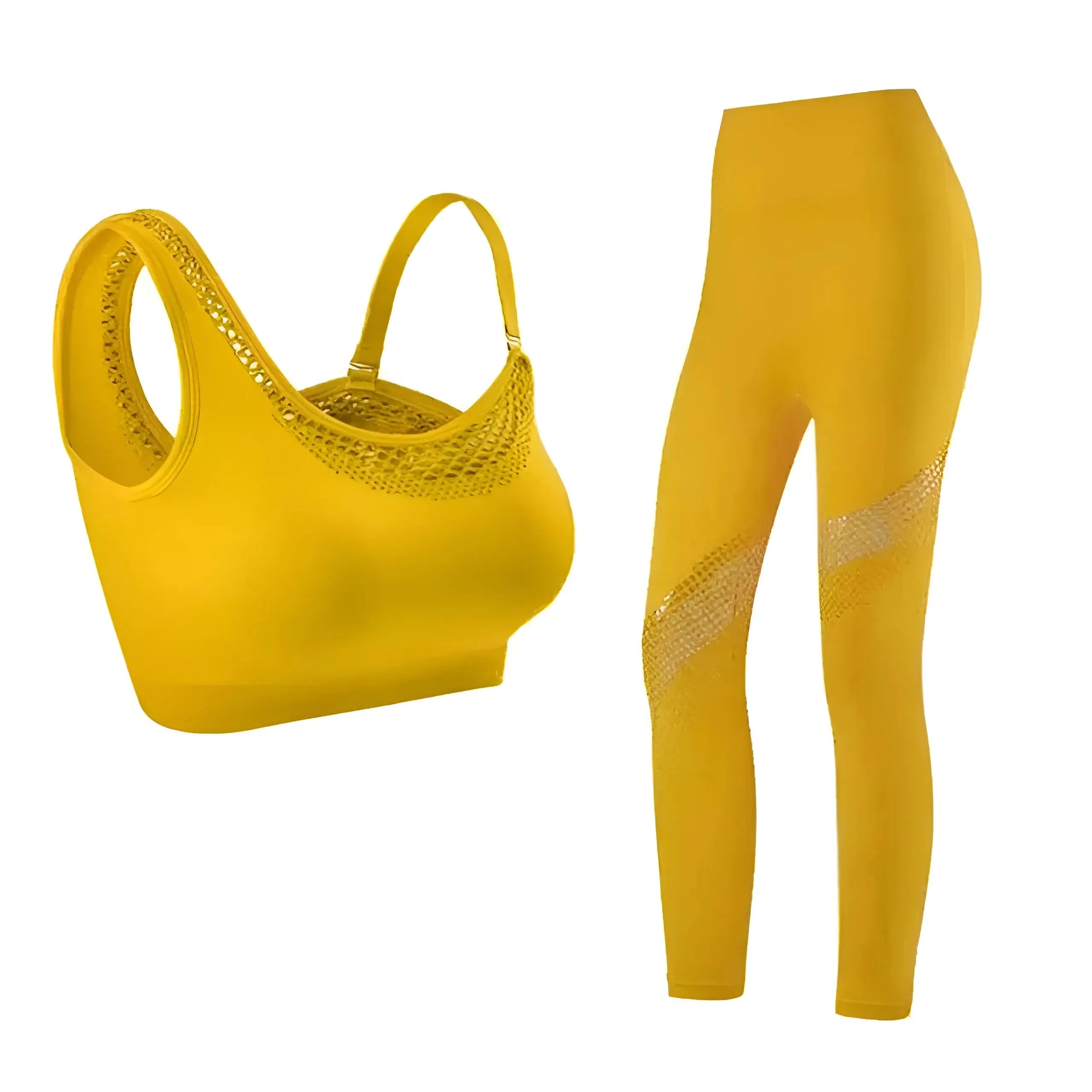 Giallo Set Sportivo con Cinghie Sottile