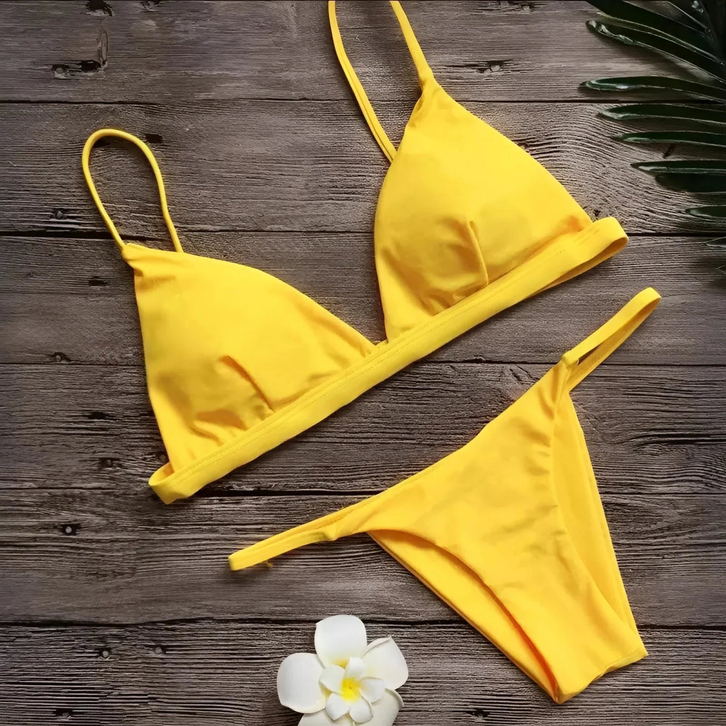 Giallo Set bikini a triangolo in due pezzi